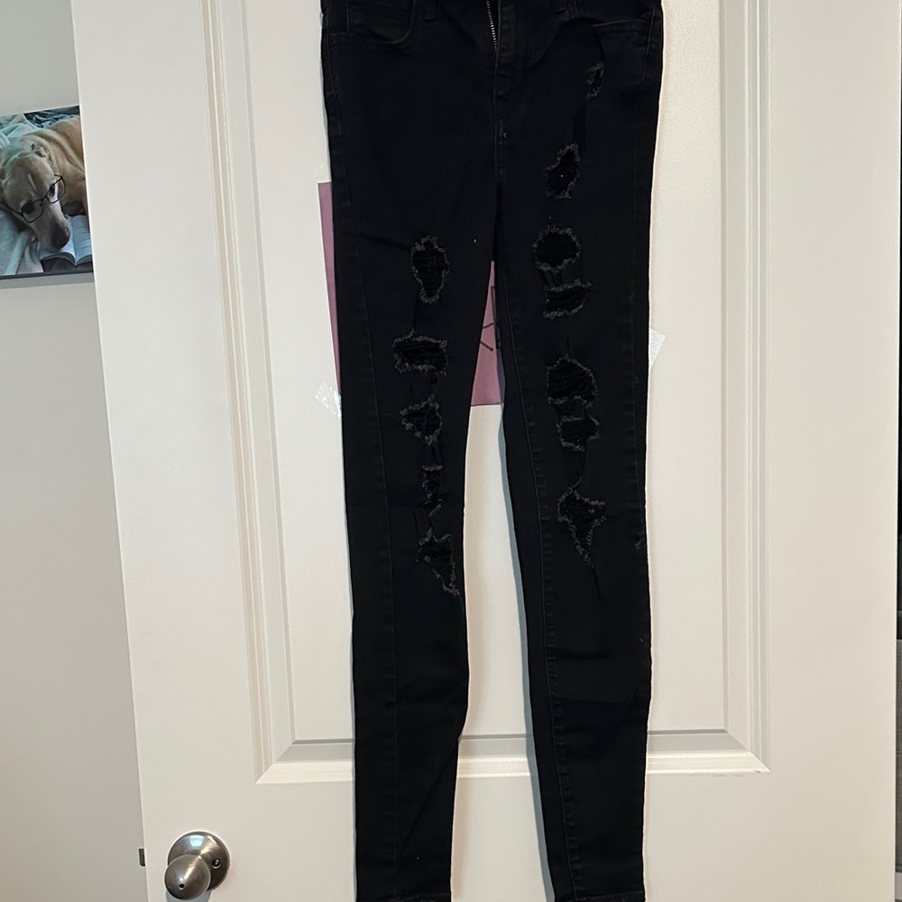 Levi's Black Distressed Skinny Jeans